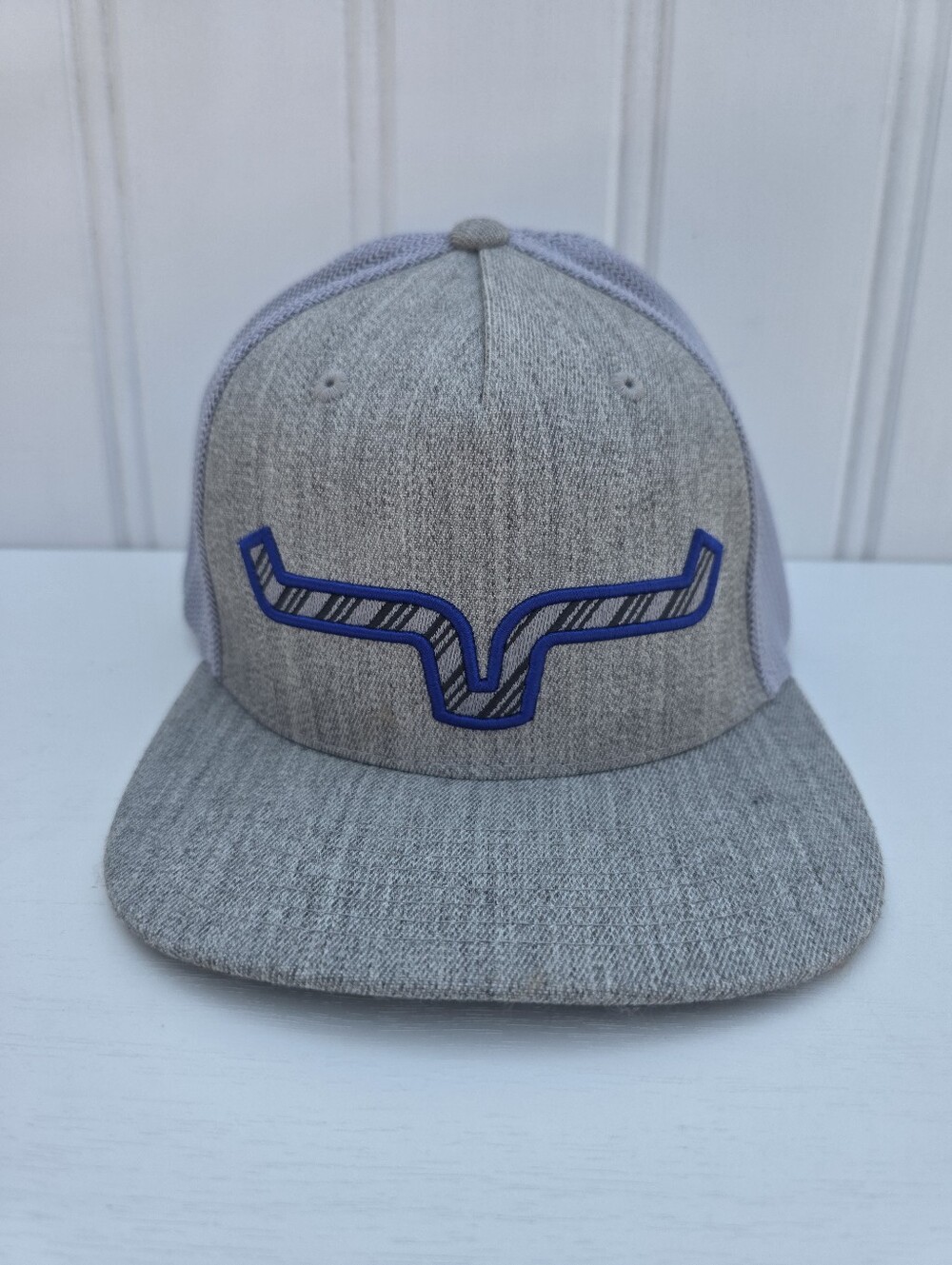 Kimes Ranch Western Unisex Cap Trucker Hybrid Snapback Grey White